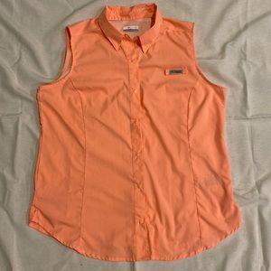 Columbia Sportswear Womens PFG Tamiami Sleeveless Shirt Coral XL
